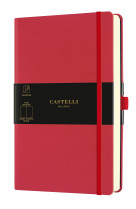 Carnet aquarela grand format uni rouge corail