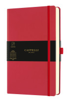 Carnet aquarela grand format ligne rouge corail