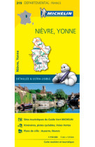 Carte départementale nièvre, yonne