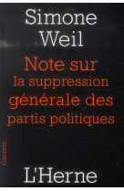 Notes sur la suppression generale des partis politiques