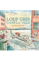 Loup gris dans la ville