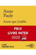 Avant que j-oublie - prix livre inter 2020