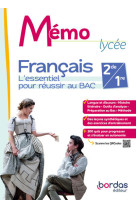 Mémo lycée - français 2de / 1re - 2024 - cahier - élève