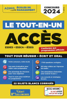 Le tout-en-un acces - 22 sujets blancs - ecrits et oraux - tutos offerts