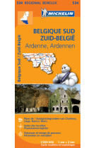 Carte régionale belgique sud, ardenne / zuid-belgie, ardennen