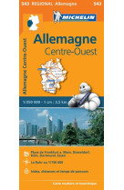 Carte régionale allemagne centre-ouest