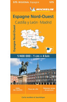 Carte régionale espagne nord-ouest : castilla y leon, madrid