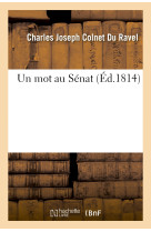 Un mot au sénat