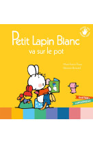 Petit lapin blanc va sur le pot