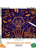 Decorations sur vitres halloween boite avec accessoires