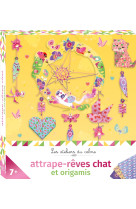 Attrape-reves chat et origamis mini-boite avec accessoires