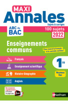 Maxi annales enseignements communs 1re 2022