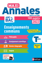 Maxi annales enseignements communs tle 2022