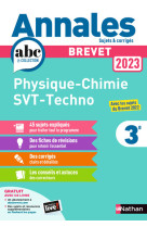 Physique chimie svt techno brevet annales 2023