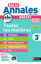 Toutes les matieres brevet 2023