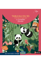 Pochette tableau en 3d : les jumelles panda