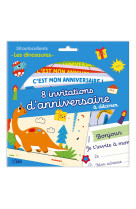 8 invitations anniversaire dinosaure