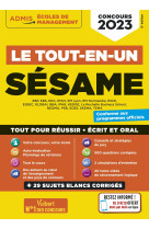 Le tout-en-un sesame - 15 sujets blancs - ecrits et oraux - tutos offerts - concours 2023