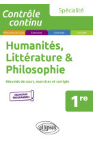 Specialite humanites, litterature et philos ophie 1ere nouveaux programmes