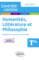 Specialite humanites, litterature et philos ophie - terminale - nouveaux programmes