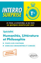 Specialite humanites, litterature et philos ophie - terminale - nouveaux programmes