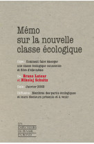 Memo sur la nouvelle classe ecologique