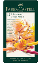 Crayons de couleur polychromos boite metal de 12