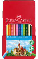 Crayons de couleur chateau boite metal de 12