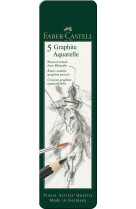 Crayons graphite aquarelle boite metal de 5 hb 2b 4b 6b 8b