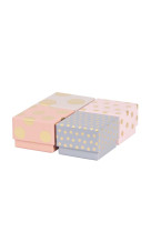 Boite cadeau 6x6 a pois rose pastel ass