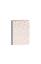 Carnet a6 rigide 240p dots gris rose et or