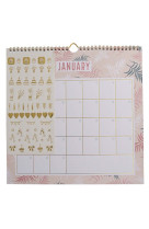 Calendrier d-anniversaires 30x30 rose + autocollants