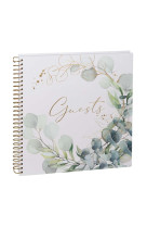 Livre d-or guests rameaux verts fond blanc