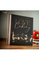 Livre de recettes a spirale love cooking noir