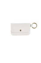 Porte-monnaie simili cuir croco blanc