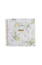 Livre d-or 24x24 spirale fleurs blanches