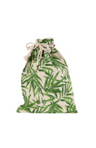 Sac cadeau 25x35 en coton feuillage vert