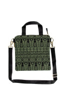 Sac crossover avec zip 30x30 tissus graphique vert et noir