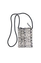 Pochette bandouliere pour smartphone tissus graphique noir et blanc