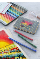 Crayons de couleur polychromos boite metal de 12