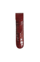 Etui a stylo simple croco savannah rouge