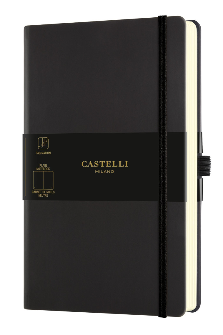 CARNET AQUARELA GRAND FORMAT UNI NOIR SEPIA -  CASTELLI - CASTELLI MILANO