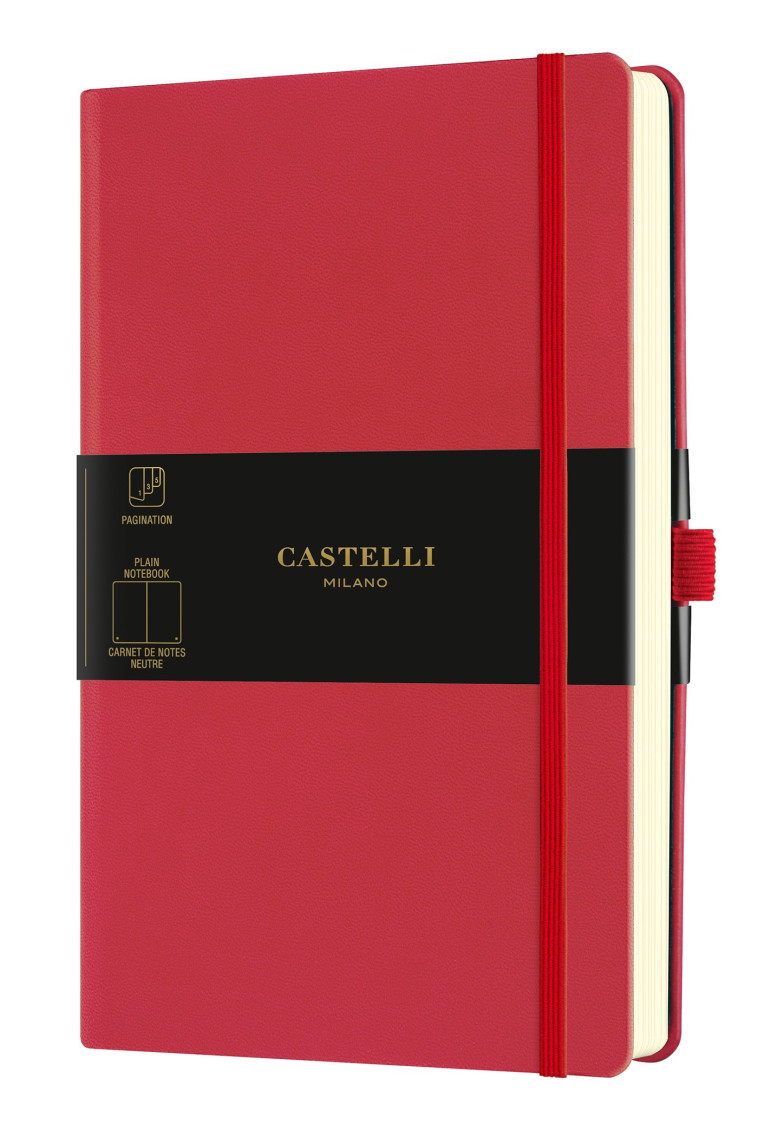 CARNET AQUARELA GRAND FORMAT UNI ROUGE CORAIL - CASTELLI  - CASTELLI MILANO