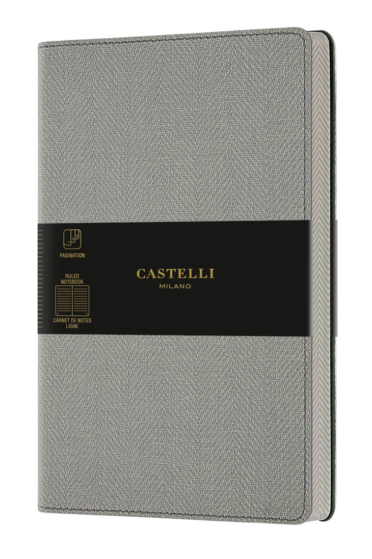 Carnet Harris grand format ligné gris - CASTELLI  - CASTELLI MILANO