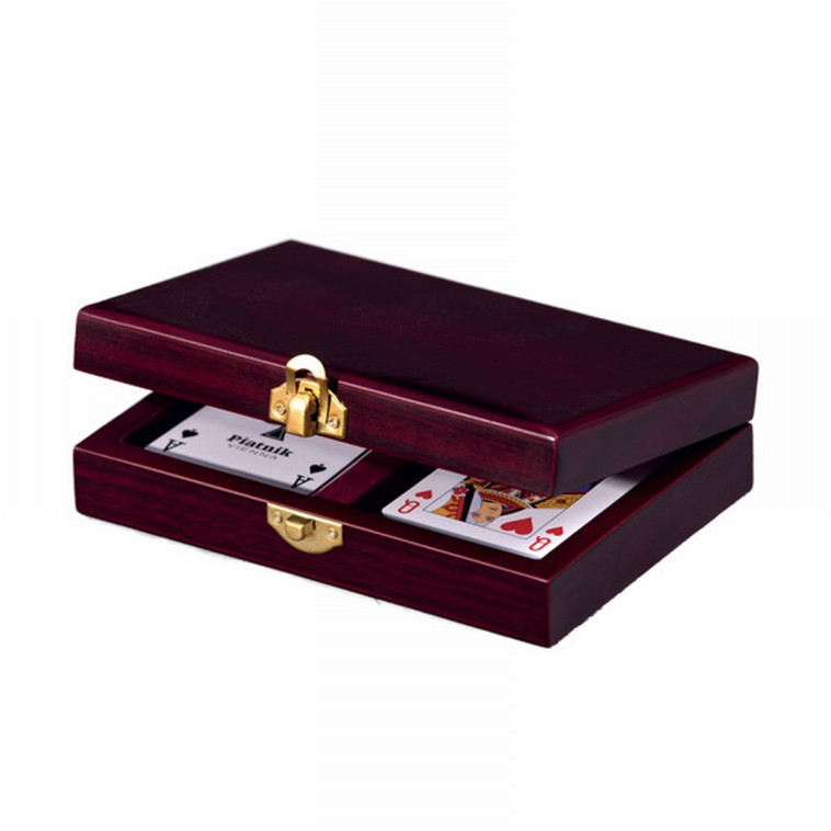 COFFRET LUXE BOIS POUR CARTES -  - PIATNIK