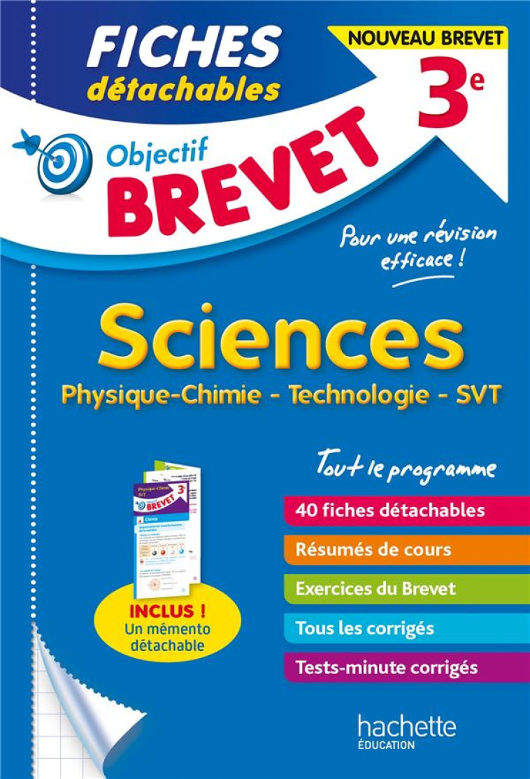 SCIENCES 3E FICHES 2021 - DESSAINT/GORILLOT - HACHETTE