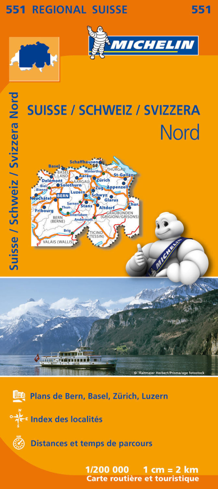 Carte Régionale Suisse / Schweiz / Svizzera Nord - XXX - MICHELIN