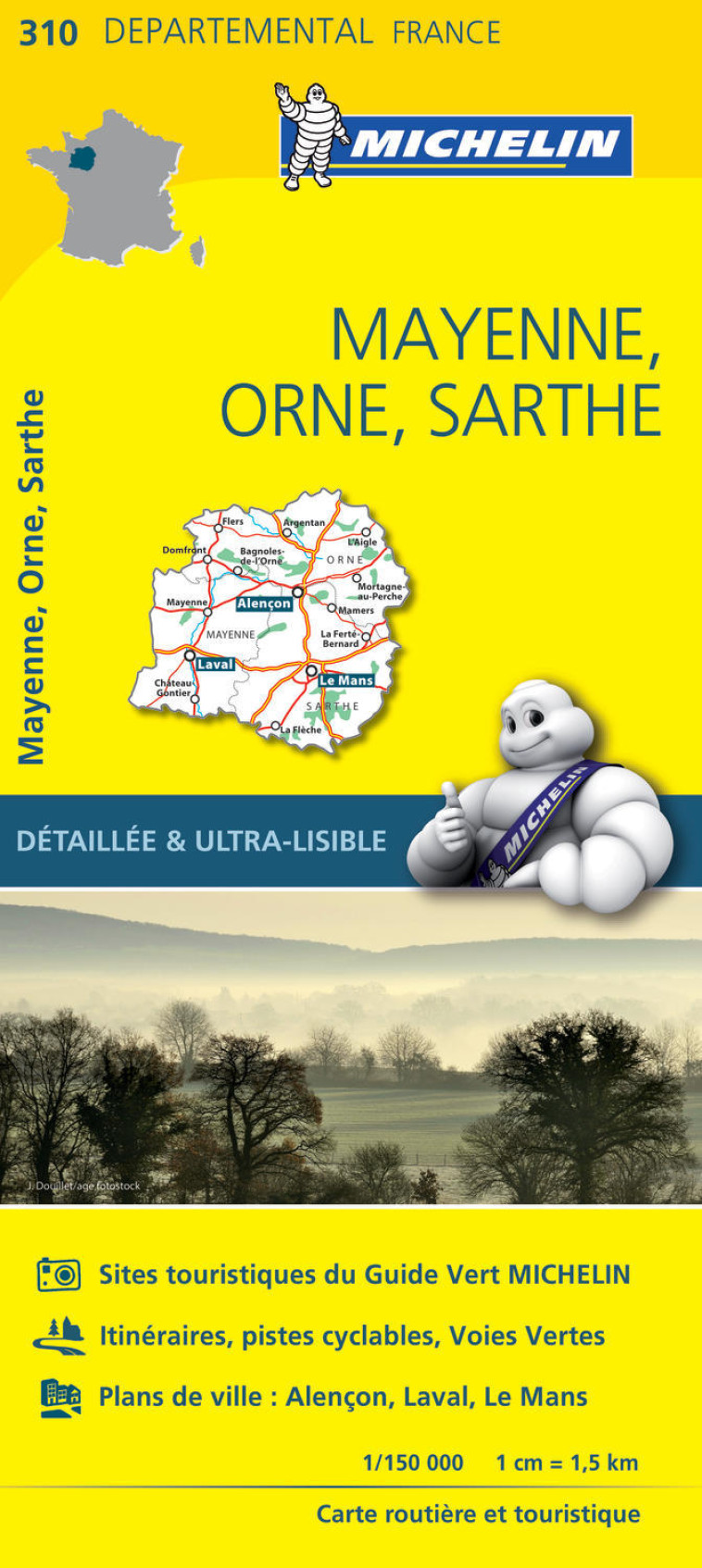 CARTE DEPARTEMENTALE 310 MAYENNE, ORNE, SAR THE - XXX - MICHELIN