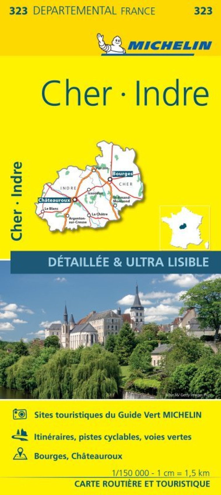 CARTE DEPARTEMENTALE 323 CHER, INDRE - XXX - MICHELIN