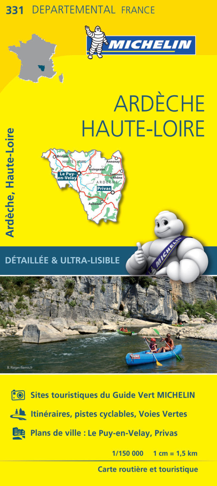 CARTE DEPARTEMENTALE 331 ARDECHE/HAUTE-LOIR E - XXX - MICHELIN